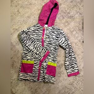 Zebra Print Kids Jacket with Pink Accents